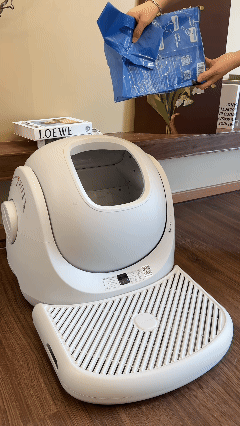 Cutie de nisip autopcurățitoare Catlink Baymax (Alb/Roz)