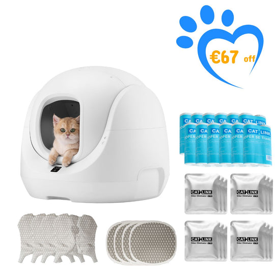 Arenero autolimpiable Catlink Baymax (blanco/rosa)