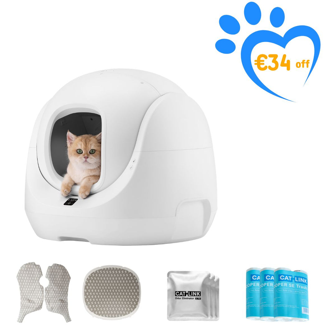 Arenero autolimpiable Catlink Baymax (blanco/rosa)