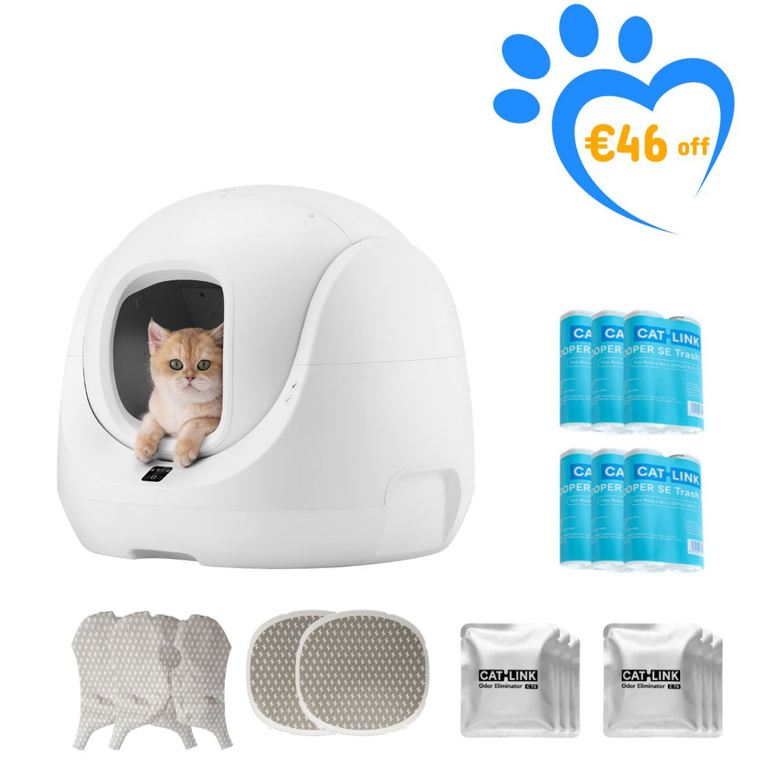 Arenero autolimpiable Catlink Baymax (blanco/rosa)