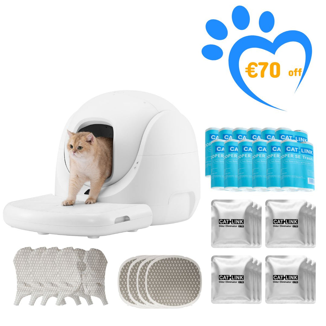 Arenero autolimpiable Catlink Baymax (blanco/rosa)
