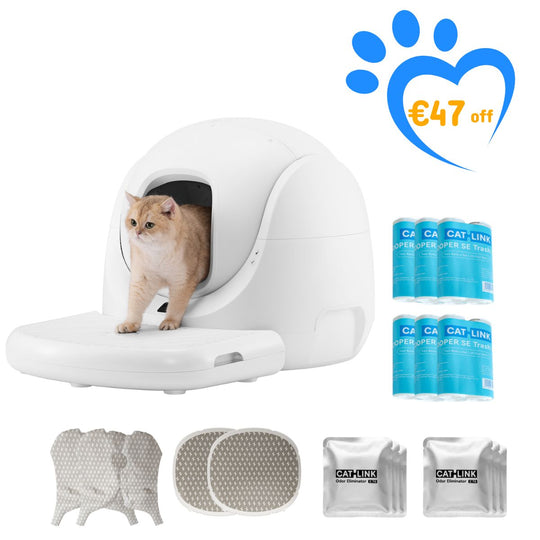 Arenero autolimpiable Catlink Baymax (blanco/rosa)