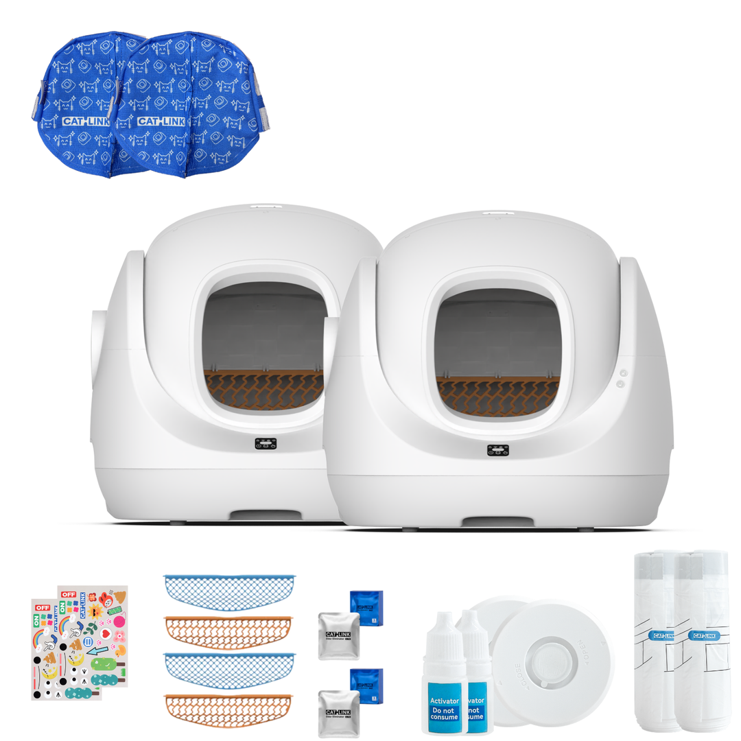 Pack Double Propre - Deux bacs à litière autonettoyants