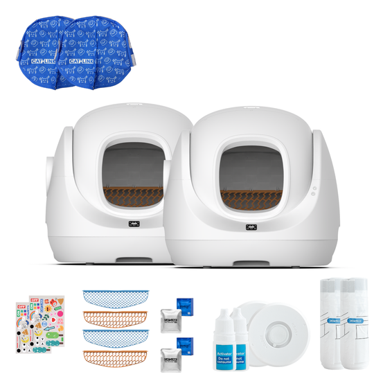 Pack Double Propre - Deux bacs à litière autonettoyants