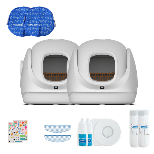 Pack Double Propre - Deux bacs à litière autonettoyants