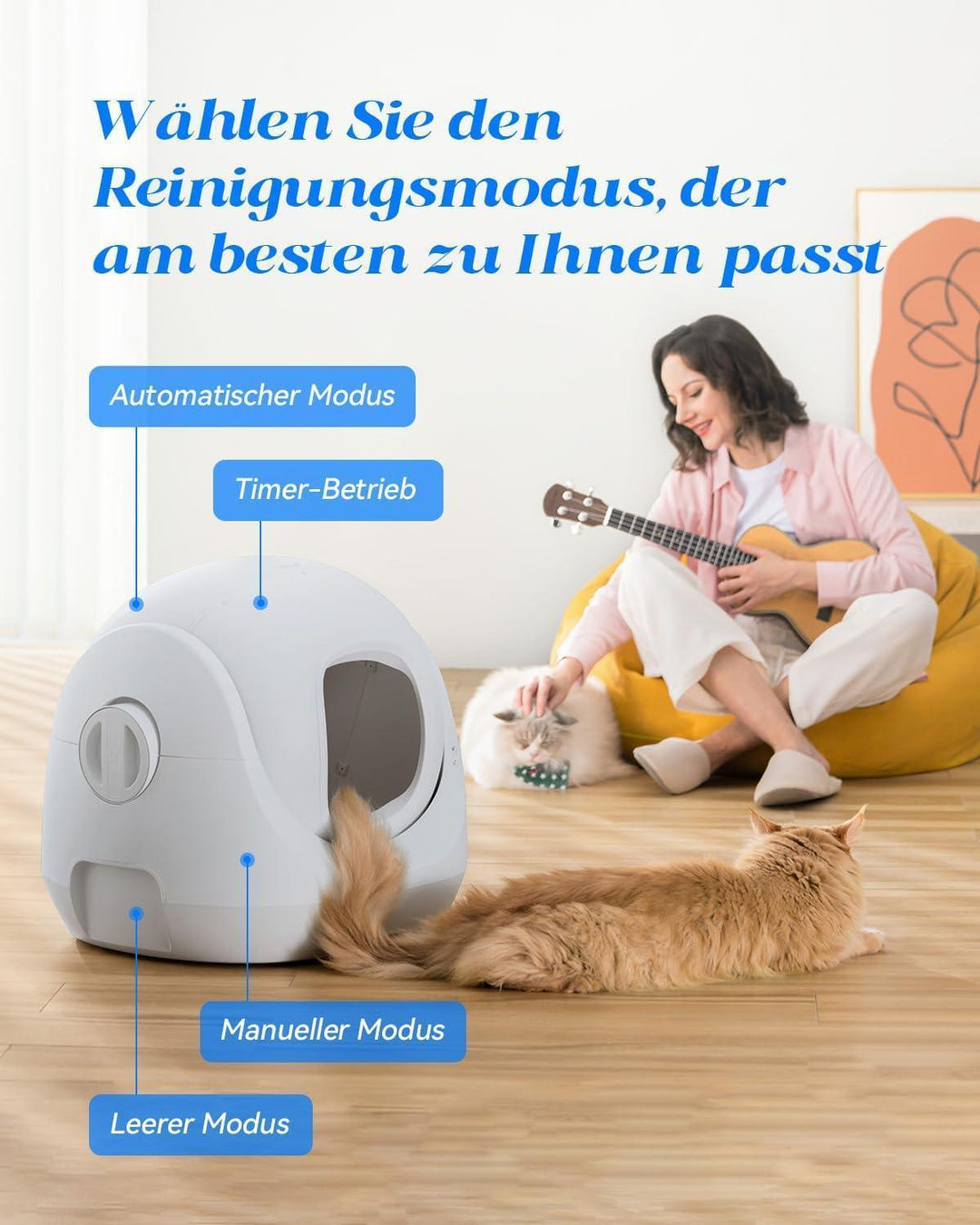 Catlink Baymax Lite(Grau) mit Treppe selbstreinigende Katzentoilette - Twopoint