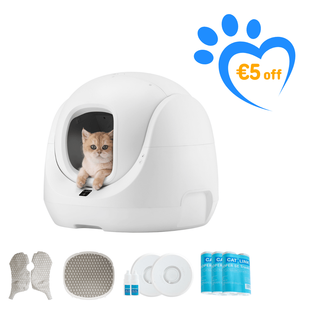Catlink Baymax (White/ Pink) Self - Cleaning Litter Box - Catlink EU