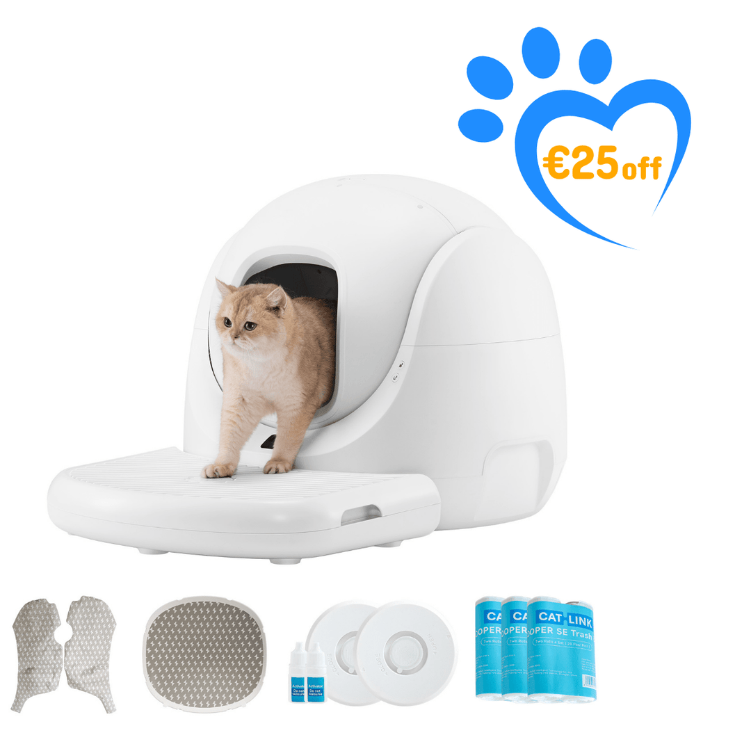Catlink Baymax (White/ Pink) Self - Cleaning Litter Box - Catlink EU
