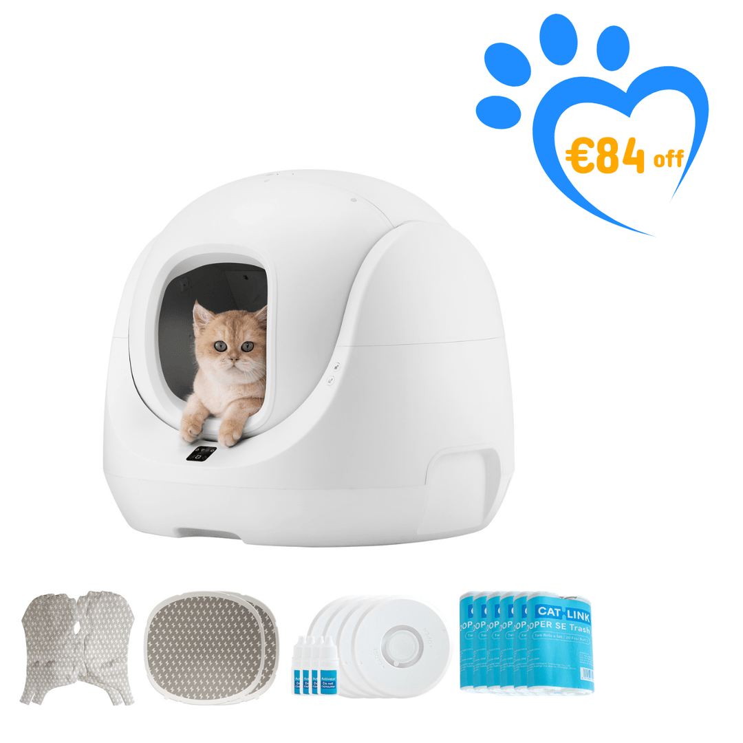 Catlink Baymax (White/ Pink) Self - Cleaning Litter Box - Catlink EU