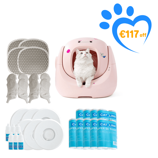Catlink Baymax (White/ Pink) Self - Cleaning Litter Box - Catlink EU