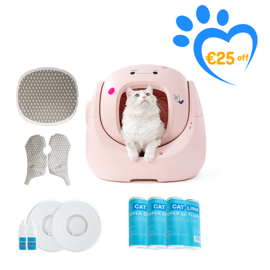 Catlink Baymax (White/ Pink) Self - Cleaning Litter Box - Catlink EU