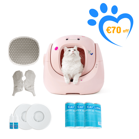 Catlink Baymax (White/ Pink) Self - Cleaning Litter Box - Catlink EU
