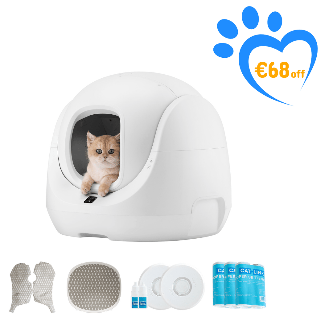 Catlink Baymax (White/ Pink) Self - Cleaning Litter Box - Catlink EU