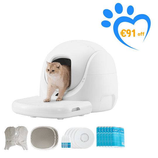 Catlink Baymax (White/ Pink) Self - Cleaning Litter Box - Catlink EU