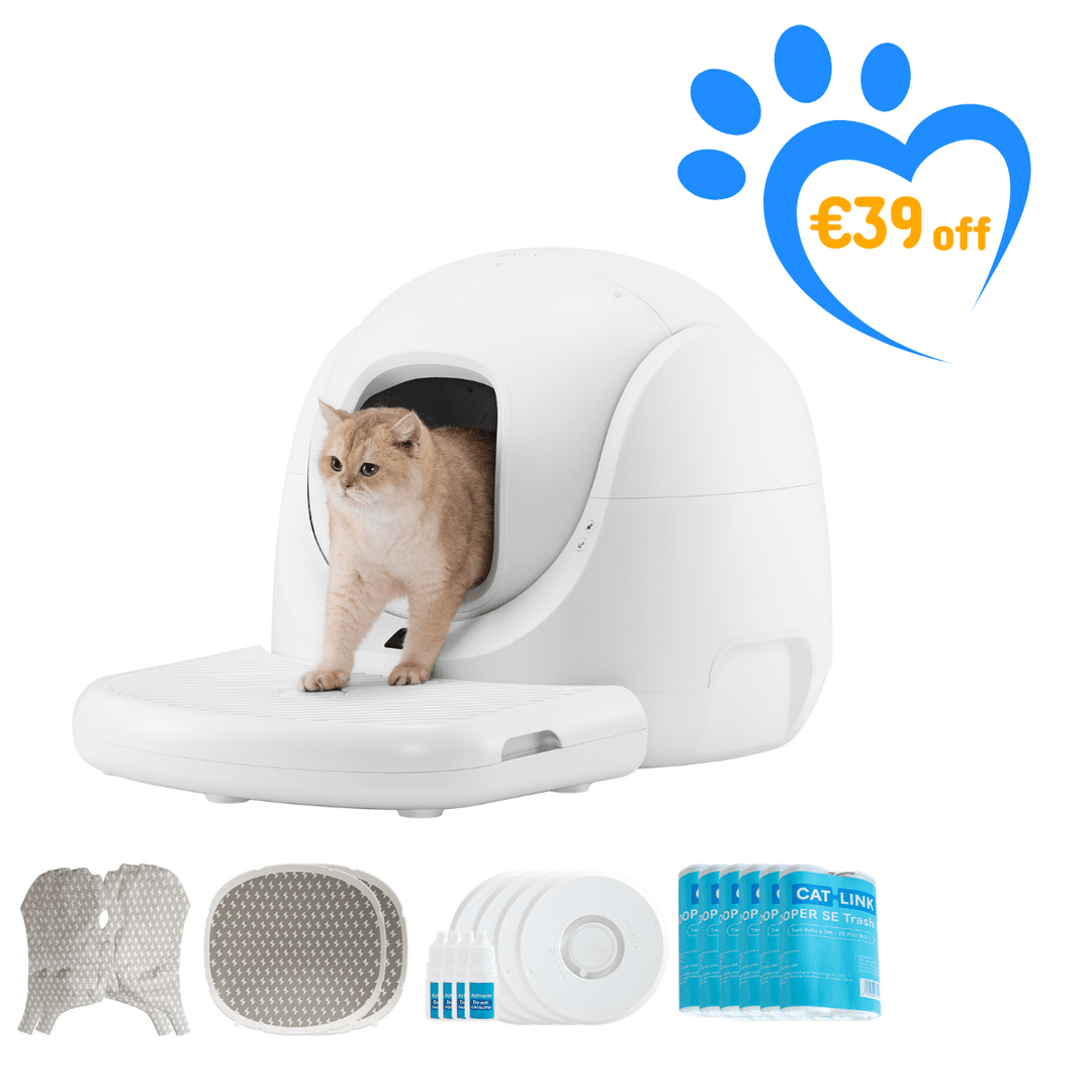 Catlink Baymax (White/ Pink) Self - Cleaning Litter Box - Catlink EU