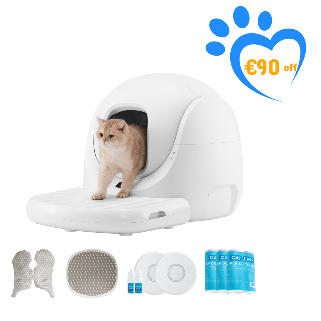 Catlink Baymax (White/ Pink) Self - Cleaning Litter Box - Catlink EU