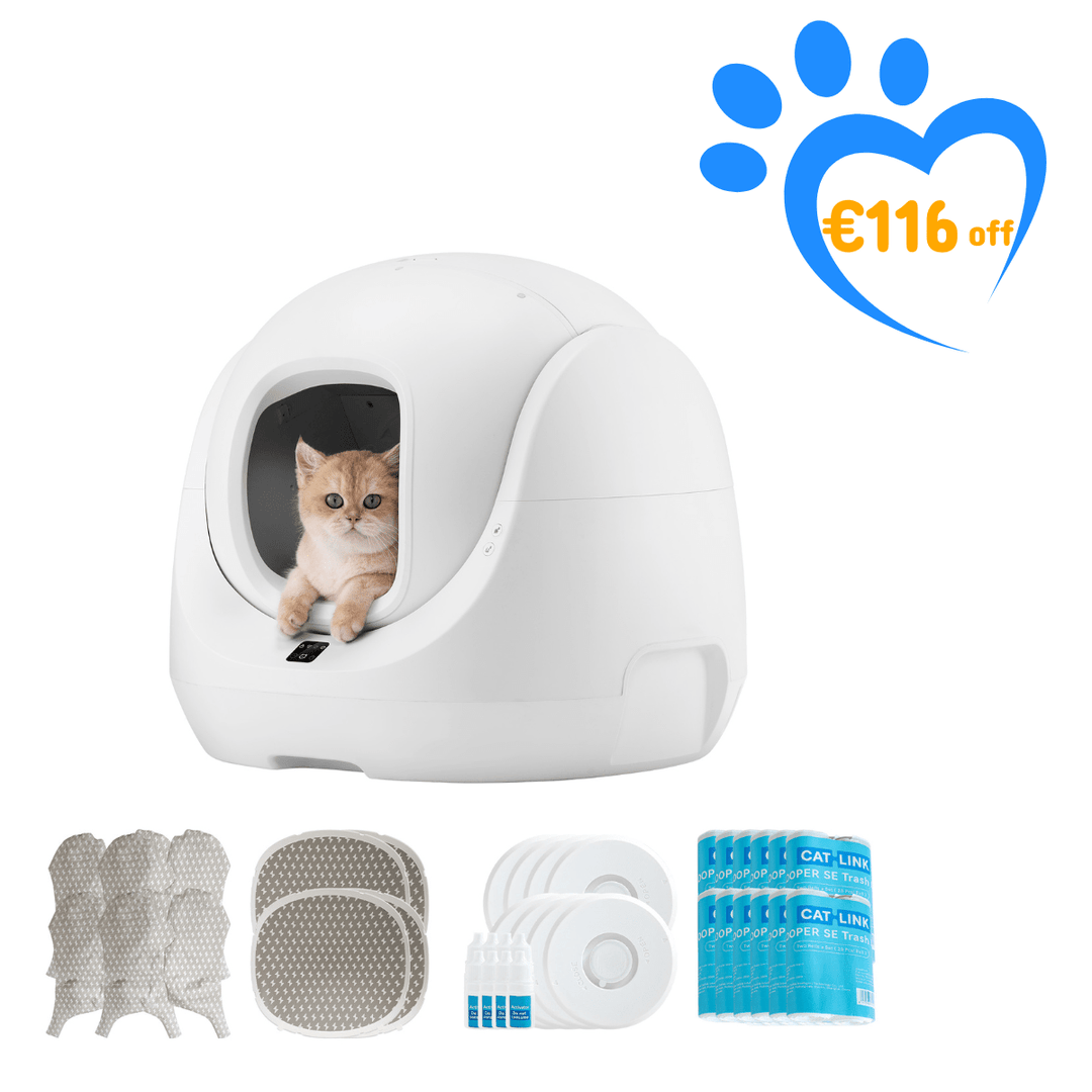 Catlink Baymax (White/ Pink) Self - Cleaning Litter Box - Catlink EU