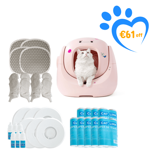 Catlink Baymax (White/ Pink) Self - Cleaning Litter Box - Catlink EU