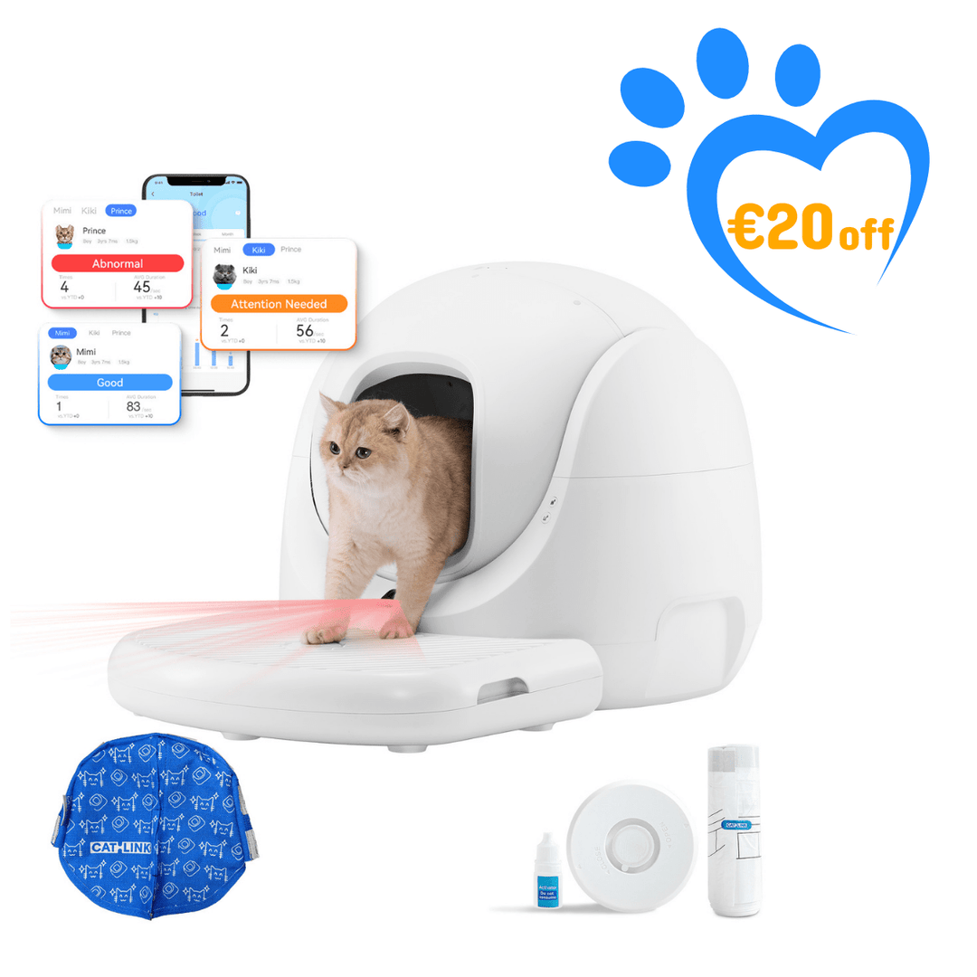 Catlink Baymax (White/ Pink) Self - Cleaning Litter Box - Catlink EU