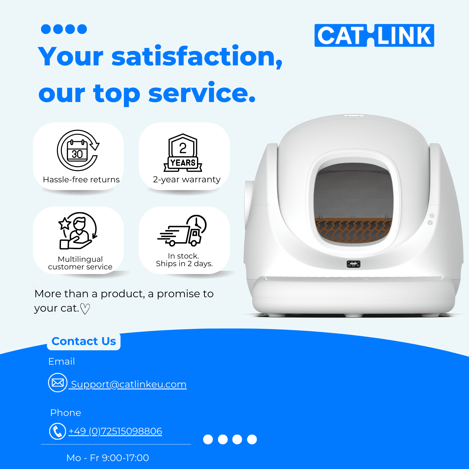 Catlink Baymax (White/ Pink) Self - Cleaning Litter Box - Catlink EU