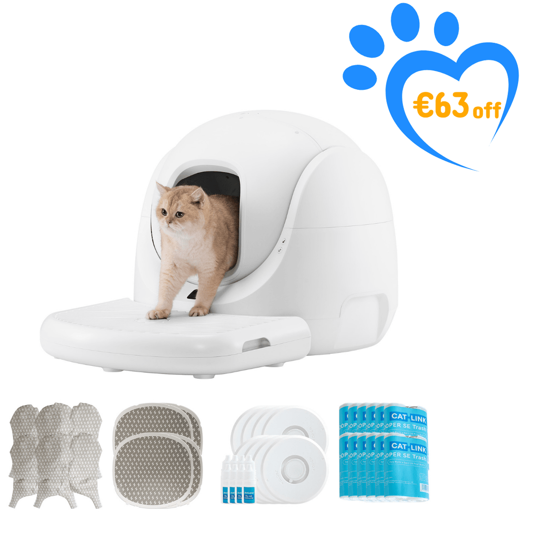 Catlink Baymax (White/ Pink) Self - Cleaning Litter Box - Catlink EU