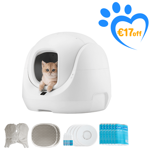 Catlink Baymax (White/ Pink) Self - Cleaning Litter Box - Catlink EU