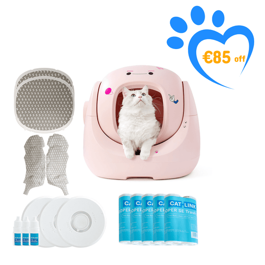 Catlink Baymax (White/ Pink) Self - Cleaning Litter Box - Catlink EU