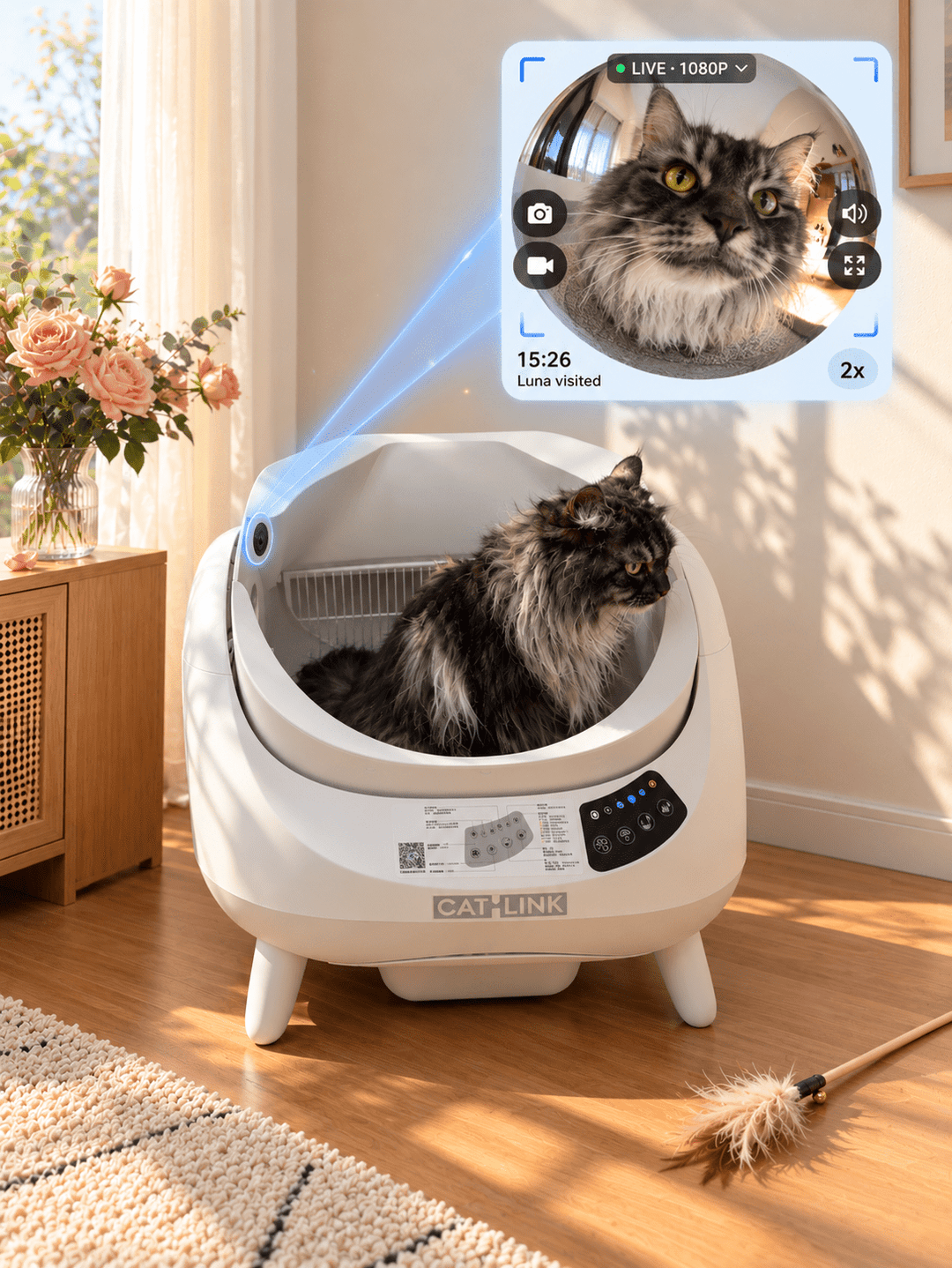 CATLINK Open-X Pro Open Top Self-cleaning Litter Box (With Built-in Camera) - Catlink EU