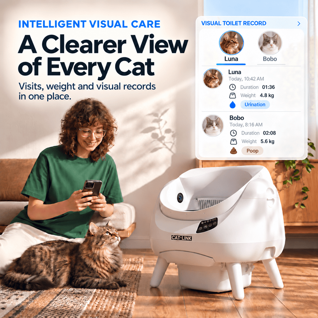 CATLINK Open-X Pro Open Top Self-cleaning Litter Box (With Built-in Camera) - Catlink EU