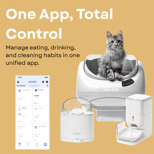 Clean & Feed Bundle - Litter Box, Feeder & Water Fountain Complete Set - Catlink EU