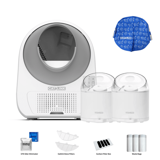 Clean & Feed Bundle - Litter Box, Feeder & Water Fountain Complete Set - Catlink EU