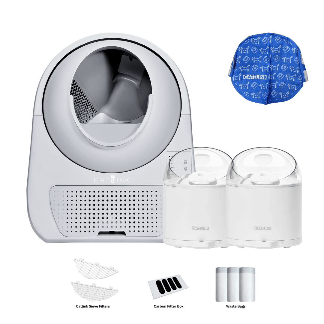 Clean & Feed Bundle - Litter Box, Feeder & Water Fountain Complete Set - Catlink EU