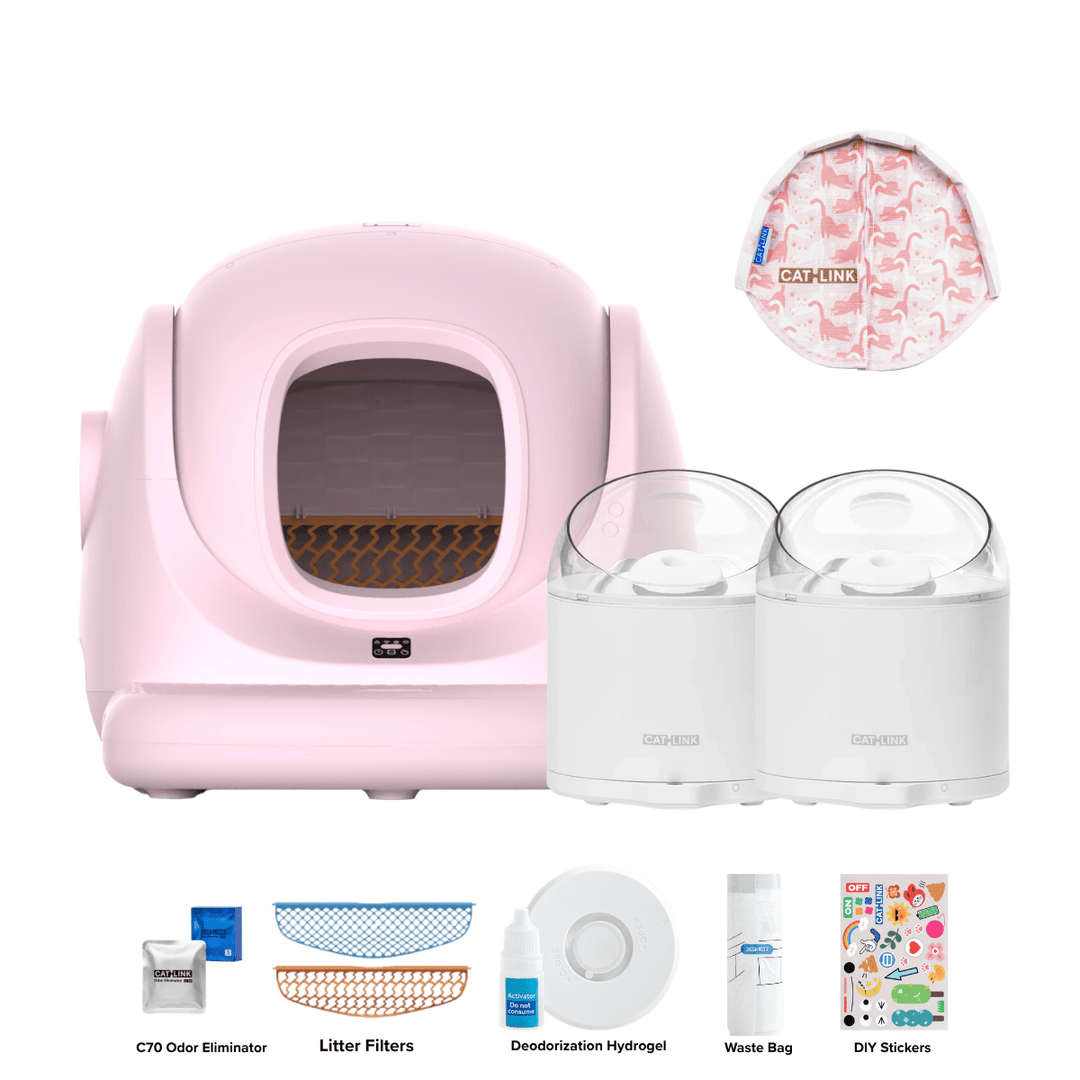 Clean & Feed Bundle - Litter Box, Feeder & Water Fountain Complete Set - Catlink EU