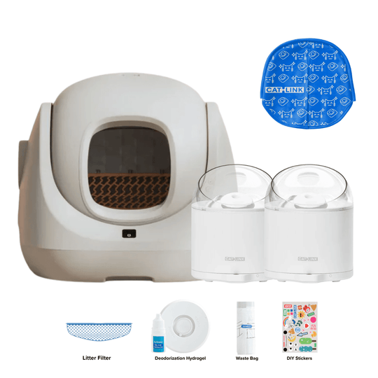 Clean & Feed Bundle - Litter Box, Feeder & Water Fountain Complete Set - Catlink EU