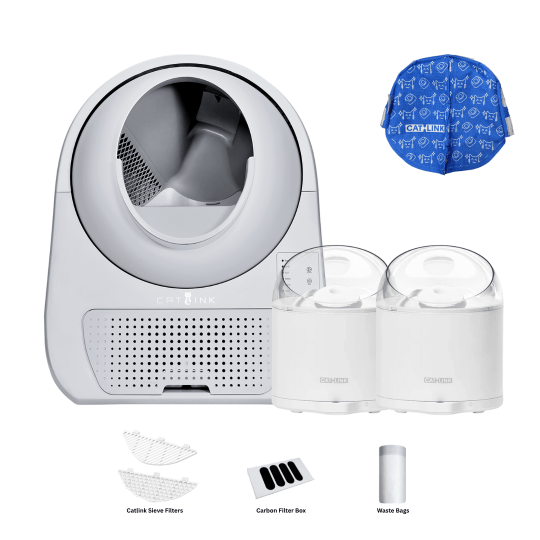 Clean & Feed Bundle - Litter Box, Feeder & Water Fountain Complete Set - Catlink EU