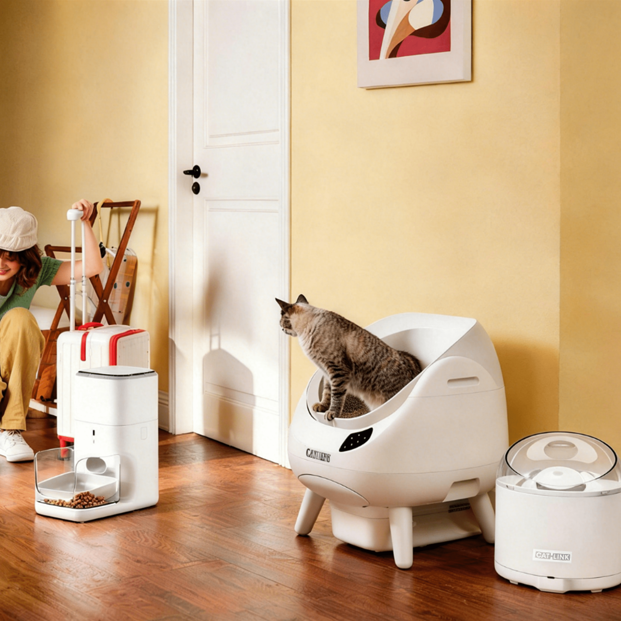 Clean & Feed Bundle - Litter Box, Feeder & Water Fountain Complete Set - Catlink EU