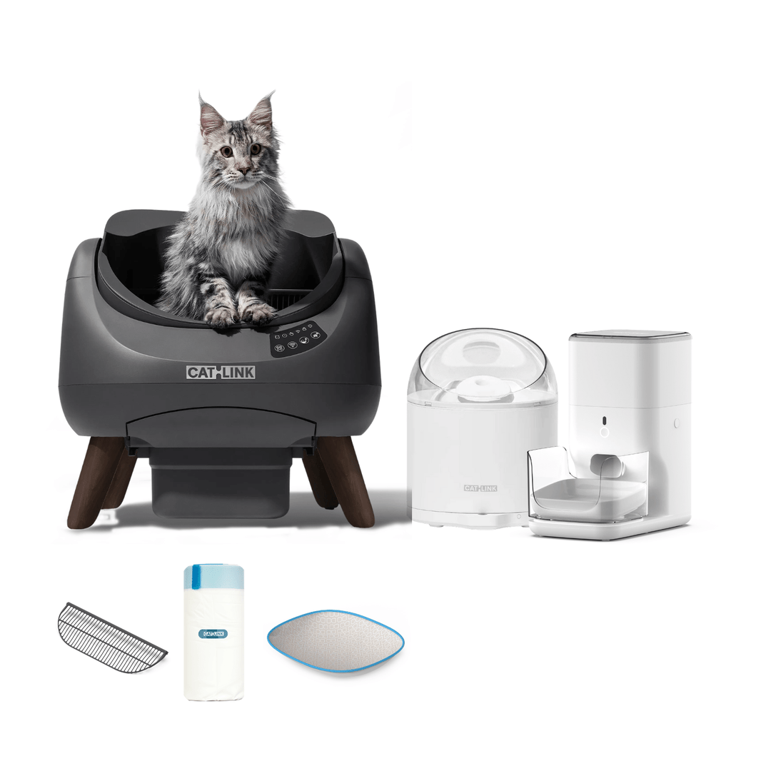 Litter Box, Feeder & Water Fountain Complete Set - Catlink EU