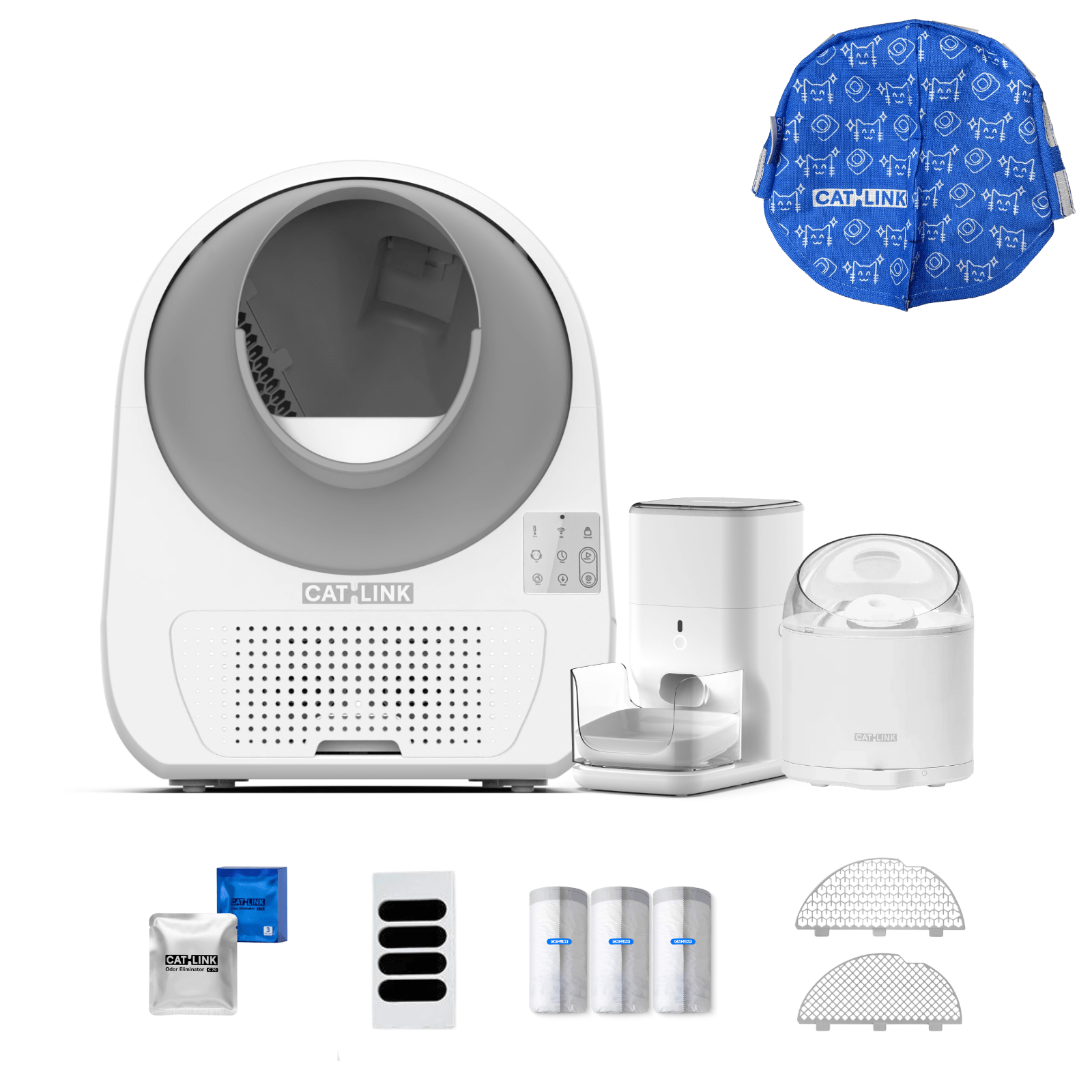 Litter Box, Feeder & Water Fountain Complete Set - Catlink EU