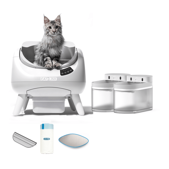Litter Box, Feeder & Water Fountain Complete Set - Catlink EU
