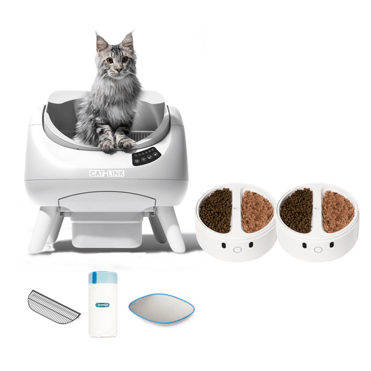 Litter Box, Feeder & Water Fountain Complete Set - Catlink EU
