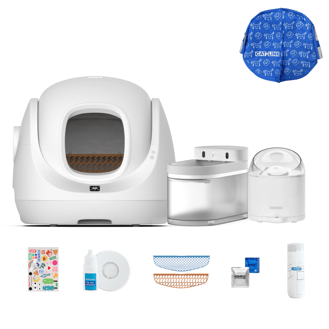 Litter Box, Feeder & Water Fountain Complete Set - Catlink EU