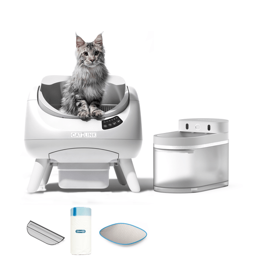 Litter Box, Feeder & Water Fountain Complete Set - Catlink EU