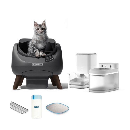 Litter Box, Feeder & Water Fountain Complete Set - Catlink EU