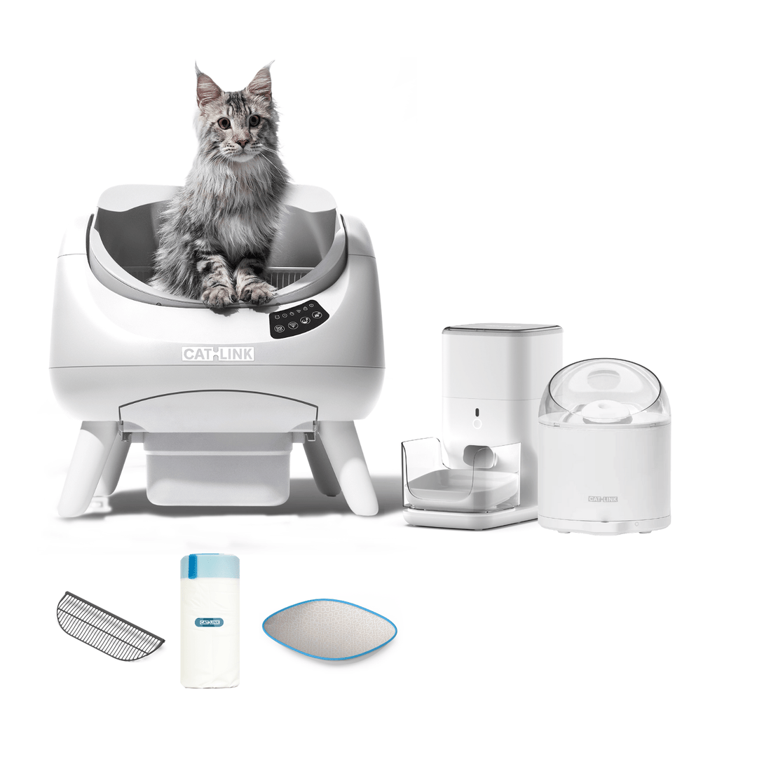 Litter Box, Feeder & Water Fountain Complete Set - Catlink EU