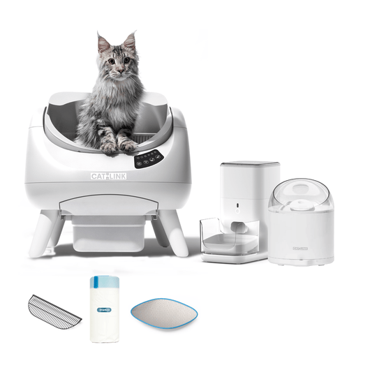Litter Box, Feeder & Water Fountain Complete Set - Catlink EU