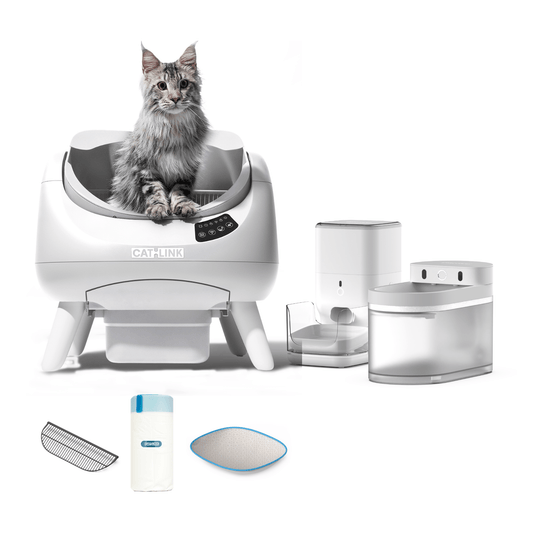 Litter Box, Feeder & Water Fountain Complete Set - Catlink EU