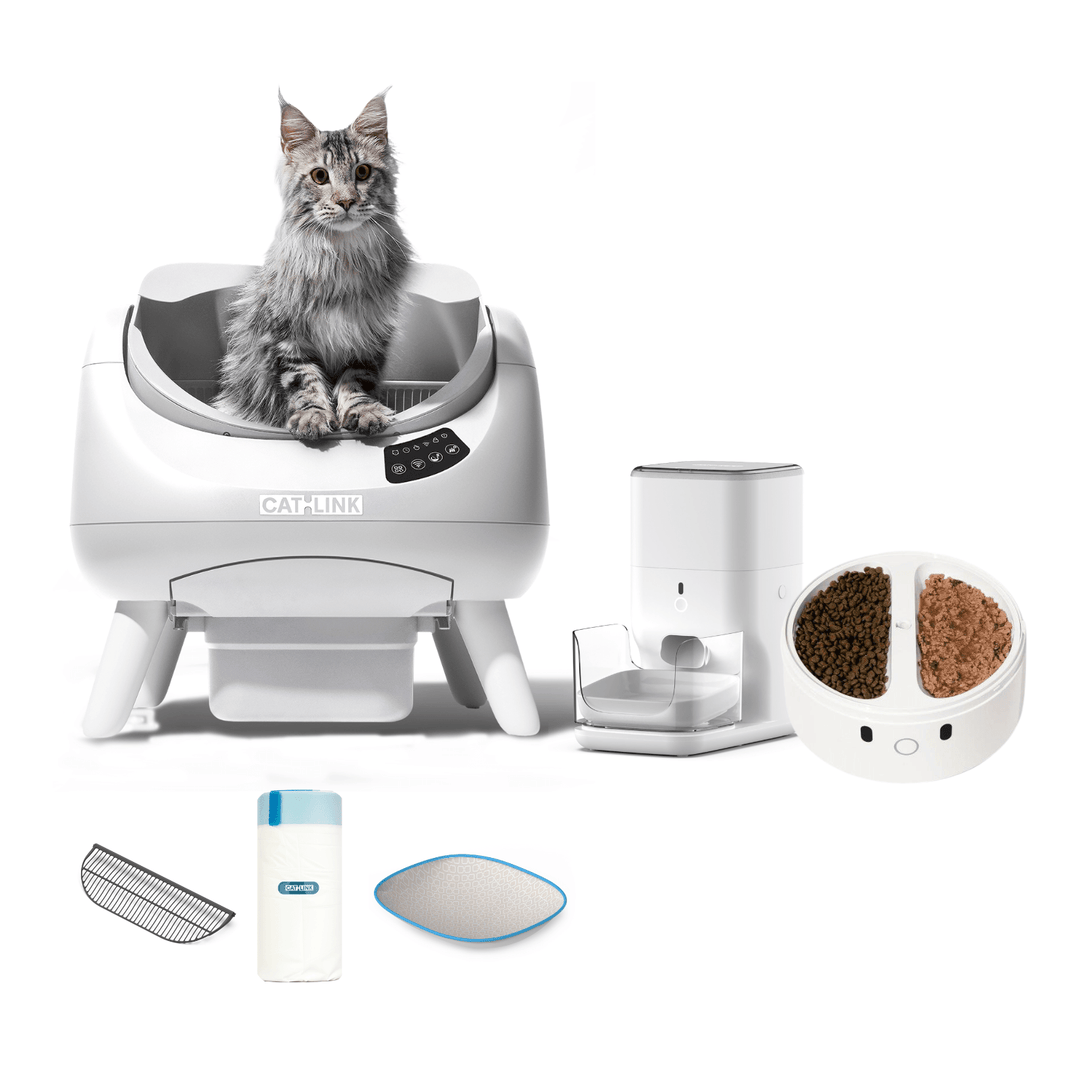Litter Box, Feeder & Water Fountain Complete Set - Catlink EU