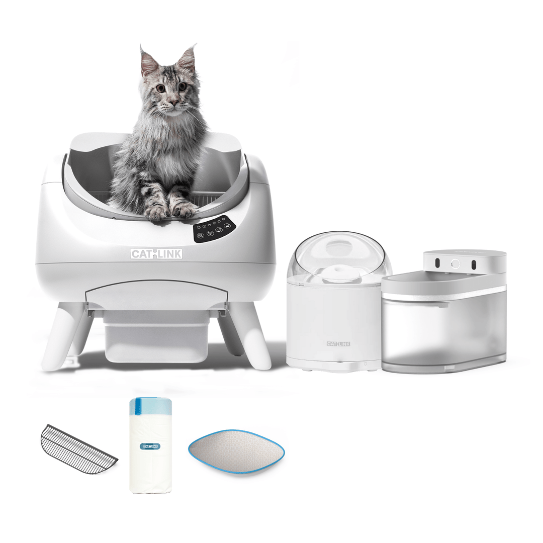 Litter Box, Feeder & Water Fountain Complete Set - Catlink EU