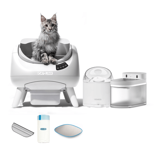 Litter Box, Feeder & Water Fountain Complete Set - Catlink EU