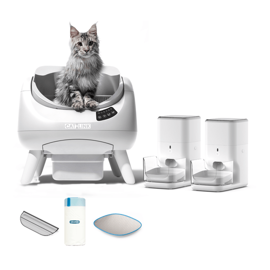 Litter Box, Feeder & Water Fountain Complete Set - Catlink EU